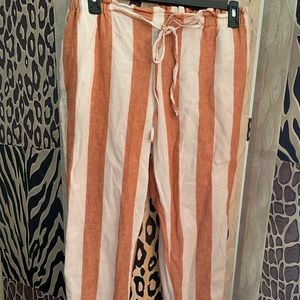 Linen ankle length pants